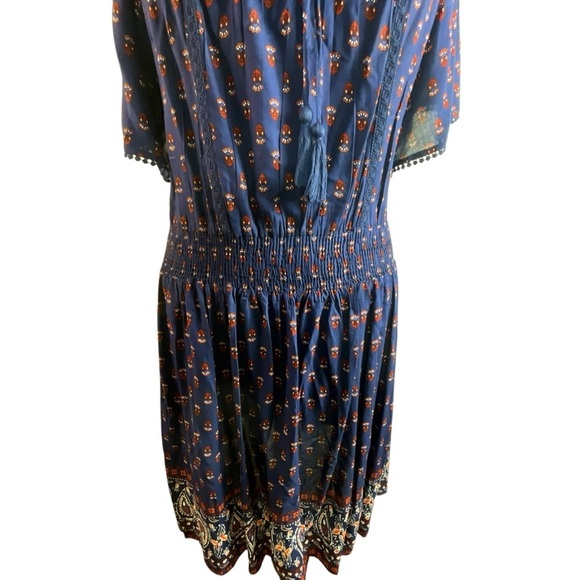 J Gee Free People inspired Blue Paisley Print Boho Dress - Picture 11 of 15